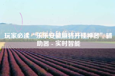 玩家必读“乐乐安徽麻将开挂神器”辅助器 - 实时智能