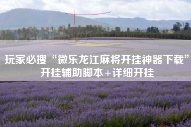 玩家必搜“微乐龙江麻将开挂神器下载”开挂辅助脚本+详细开挂