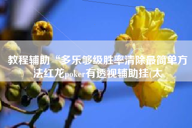 教程辅助“多乐够级胜率清除最简单方法红龙poker有透视辅助挂(太