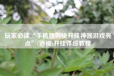 玩家必读“手机跑得快开挂神器游戏亮点	”(透视)开挂详细教程