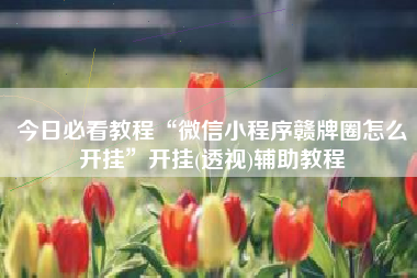 今日必看教程“微信小程序赣牌圈怎么开挂”开挂(透视)辅助教程