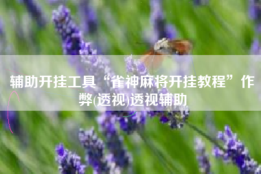 辅助开挂工具“雀神麻将开挂教程”作弊(透视)透视辅助