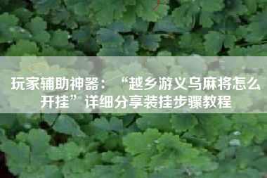 玩家辅助神器：“越乡游义乌麻将怎么开挂”详细分享装挂步骤教程