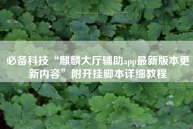 必备科技“麒麟大厅辅助app最新版本更新内容”附开挂脚本详细教程