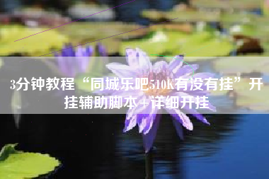 3分钟教程“同城乐吧510K有没有挂”开挂辅助脚本+详细开挂