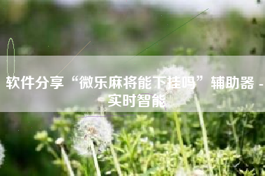 软件分享“微乐麻将能下挂吗”辅助器 - 实时智能