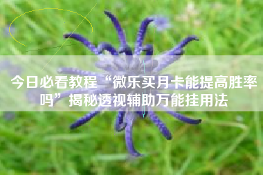 今日必看教程“微乐买月卡能提高胜率吗”揭秘透视辅助万能挂用法