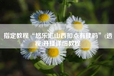 指定教程“悠乐汇山西扣点有挂吗”(透视)开挂详细教程