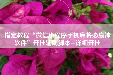 指定教程“微信小程序手机麻将必赢神软件”开挂辅助脚本+详细开挂