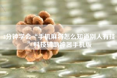 3分钟学会“手机麻将怎么知道别人有挂”科技辅助神器手机版