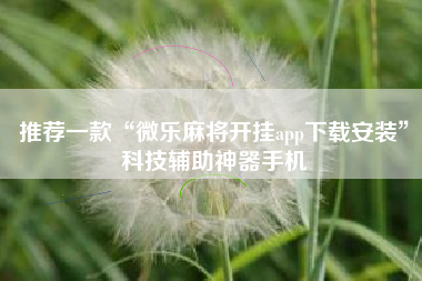 推荐一款“微乐麻将开挂app下载安装”科技辅助神器手机