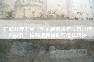 辅助开挂工具“多乐跑的快有没有开挂的软件”揭秘透视辅助万能挂用法