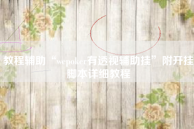 教程辅助“wepoker有透视辅助挂	”附开挂脚本详细教程