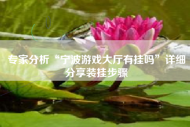 专家分析“宁波游戏大厅有挂吗	”详细分享装挂步骤