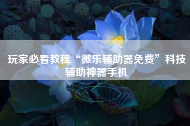 玩家必看教程“微乐辅助器免费	”科技辅助神器手机