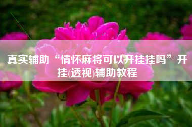 真实辅助“情怀麻将可以开挂挂吗	”开挂(透视)辅助教程