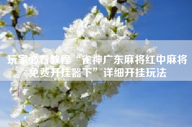 玩家必看教程“雀神广东麻将红中麻将免费开挂器下	”详细开挂玩法
