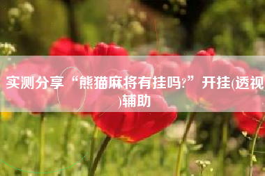 实测分享“熊猫麻将有挂吗?	”开挂(透视)辅助