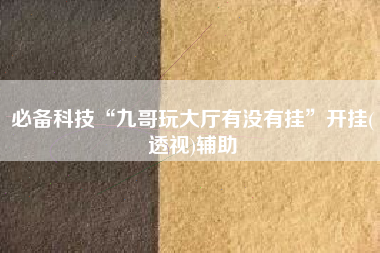 必备科技“九哥玩大厅有没有挂”开挂(透视)辅助