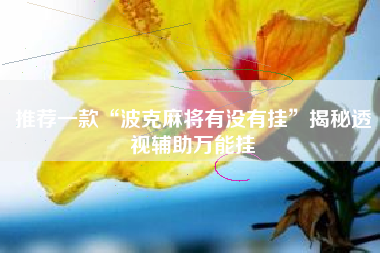 推荐一款“波克麻将有没有挂”揭秘透视辅助万能挂