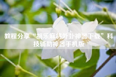 教程分享“胡乐麻将外卦神器下载”科技辅助神器手机版