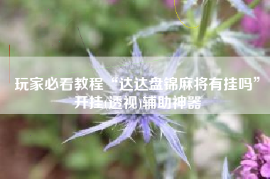 玩家必看教程“达达盘锦麻将有挂吗”开挂(透视)辅助神器