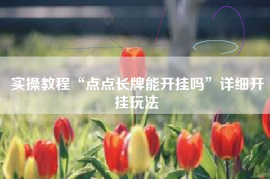 实操教程“点点长牌能开挂吗”详细开挂玩法