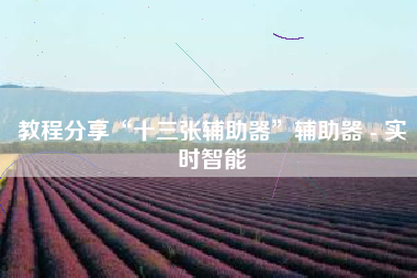 教程分享“十三张辅助器	”辅助器 - 实时智能