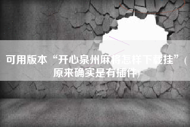 可用版本“开心泉州麻将怎样下载挂”(原来确实是有插件)